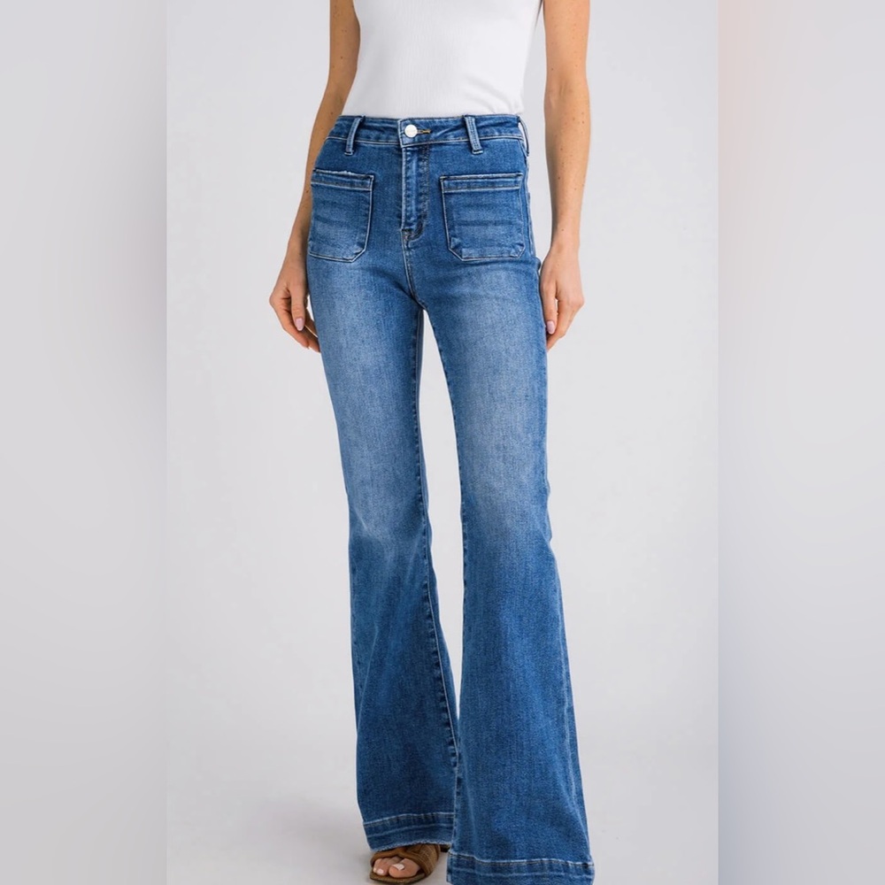 Risen high rise flare jeans XL